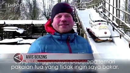 Pria Latvia Bangun Trek Kereta Luncur Pribadi di Halaman Belakang