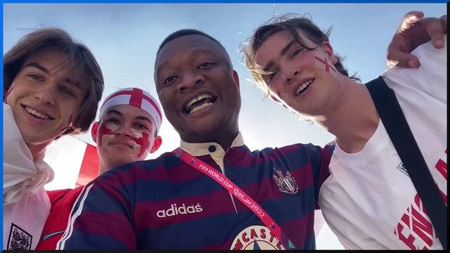 Rahman Osman meets England fans in Qatar ahead of the World Cup opener against Iran