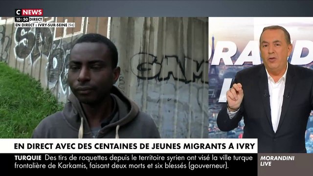 Un jeune migrant de Guinée vivant sous une tente à Ivry en direct dans Morandini Live : La France a colonisé mon pays, maintenant il faut me laisser faire mes études en France ! - VIDEO