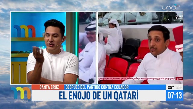 Qatarí se enoja por el mal rendimiento de su selección ante Ecuador