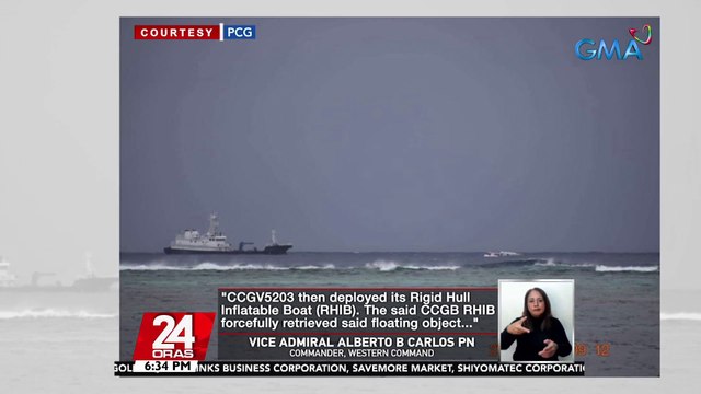 Pag-agawan sa isang lumutang na bagay ang ilang Pilipinong sundalo at Coast guard ng China, nasundan umano ng mga pagsabog na narinig sa Pag-asa Island | 24 Oras