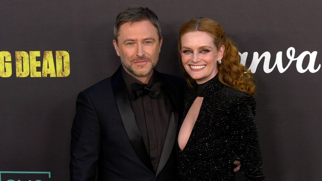 Chris Hardwick and Lydia Hearst The Walking Dead Series Finale Event in Los Angeles