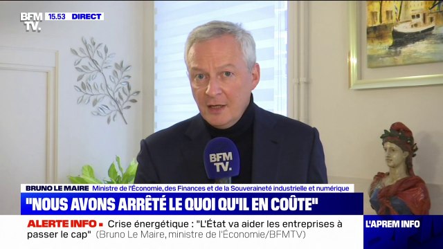 Bruno Le Maire: Nous avons arrêté le 'quoi qu'il en coûte', nous ciblons les entreprises qui en ont le plus besoin