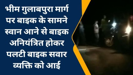 राजसमंद : गुलाबपुरा मार्ग पर बाइक के सामने स्वान आने से बाइक अनियंत्रित होकर पलटी बड़ा हादसा टला