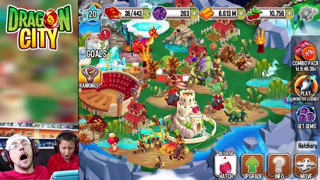 Mike & Duddy play DRAGON CITY! Collection _ GEMS _ Battle! (iOS FGTEEV Gameplay)