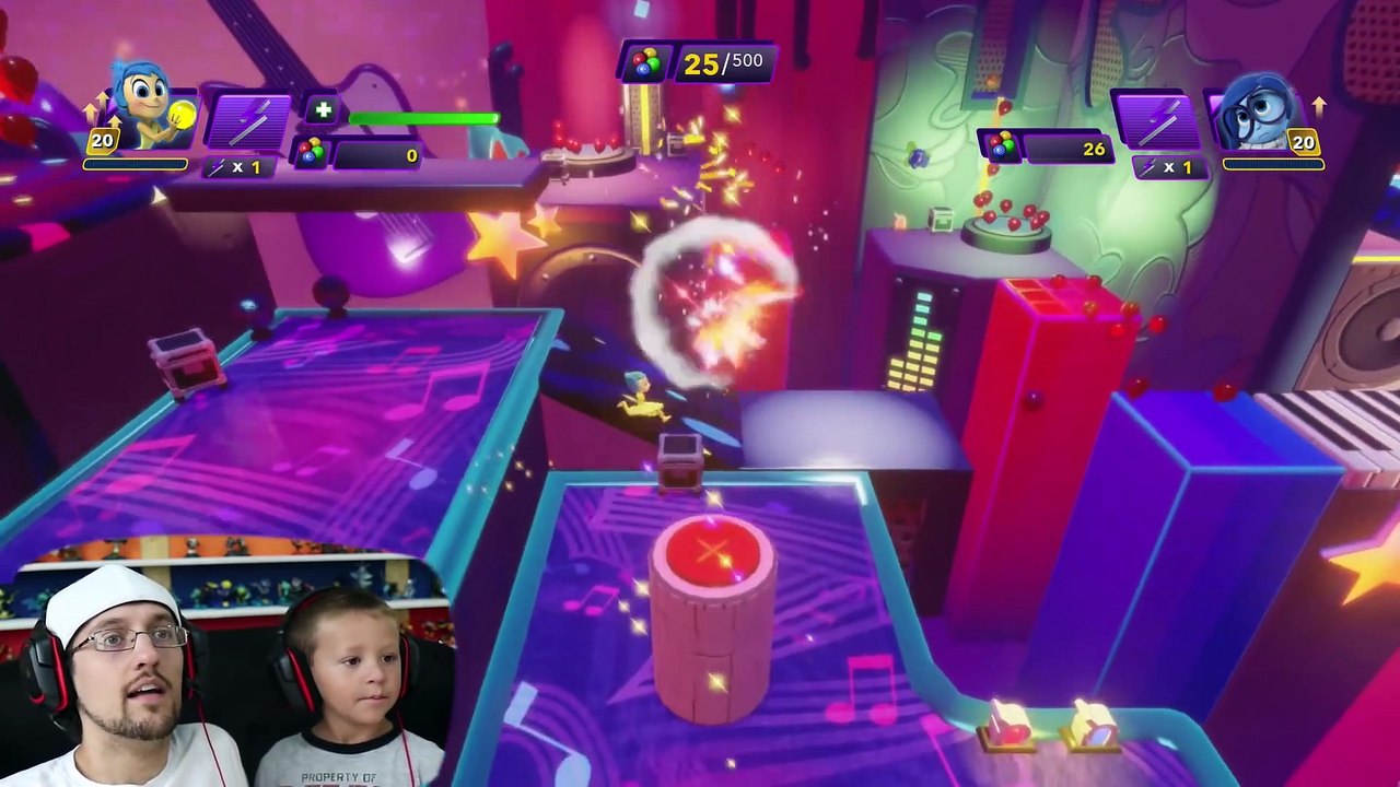 Lets Play DISNEY INFINITY 3.0 INSIDE OUT #5- Chase's Curse Word! Mental Notes Phase 1, 2 - FGTEEV