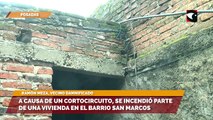 A causa de un cortocircuito, se incendió parte de una vivienda en el barrio San Marcos