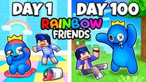 100 DAYS as RAINBOW FRIENDS in Minecraft ! Aphmau