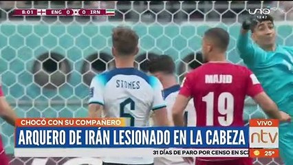 "¡Tremendo golpe!": Arquero de Irán tuvo que salir del partido por impactante choque