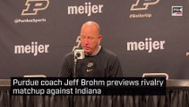 Purdue coach Jeff Brohm previews rivalry matchup against Indiana