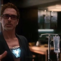 Tony and Thanos fight