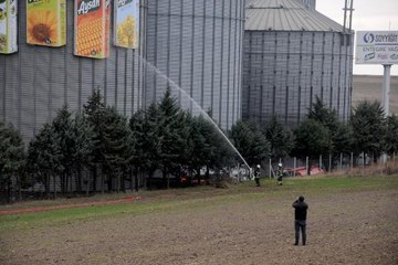 EDİRNE'DE YAĞ FABRİKASININ SİLOSUNDA YANGIN