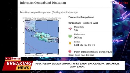 Gempa Cianjur M 5.6, Pusat Darat, 10 Km Kedalaman 🌍