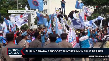 Buruh Jepara Berjoget Tuntut UMK Naik 13 Persen