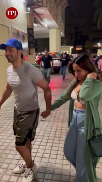 Varun Dhawan, Natasha Dalal and Kriti Sanon attend Bhediya screening in Juhu