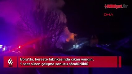 Bolu'da kereste fabrikasında yangın