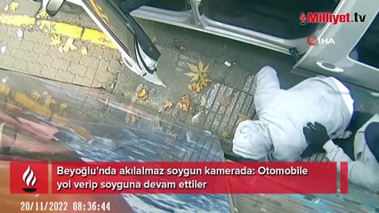 Beyoğlu'nda akılalmaz olay! Otomobile yol verip soyguna devam ettiler