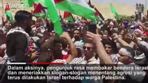 Ribuan Warga Yordania Gelar Unjuk Rasa Anti Israel di Perbatasan