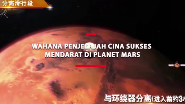 Wahana Penjelajah Cina Sukses Mendarat di Planet Mars