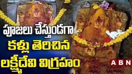 పూజలు చేస్తుండగా కళ్లు తెరిచిన లక్ష్మీదేవి విగ్రహం || East Godavari || ABN Telugu