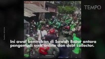 Detik-detik Bentrokan Awal Ojol dan Debt Collector di Sawah Besar