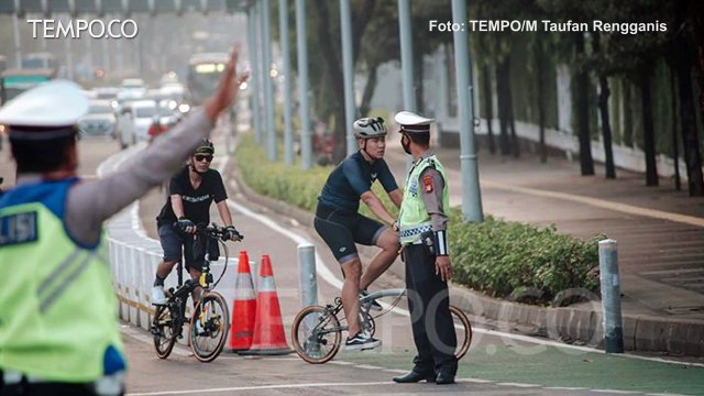 Polisi Tertibkan Pesepeda yang Tidak Masuk Jalur Sepeda