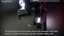 Sopir Pajero Pecahkan Kaca Kontainer, Pelaku Sedang Dicari