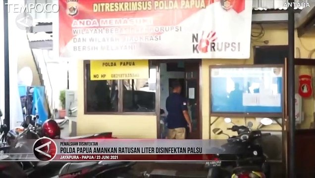 Ratusan Liter Disinfektan Palsu Disita Polda Papua