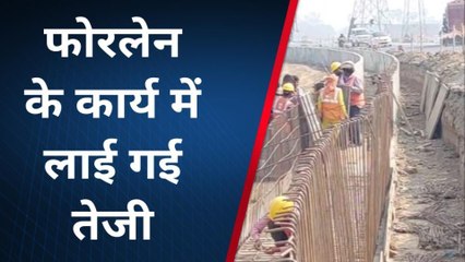 भागलपुर: बाढ़ का पानी निकलने के साथ ही फोरलेन के कार्य में तेजी