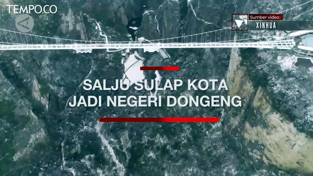 Hujan Salju Sulap Kota di Cina Layaknya Negeri Dongeng Musim Dingin
