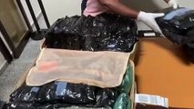 Dos maletas tenían 67 paquetes de marihuana en el AILA