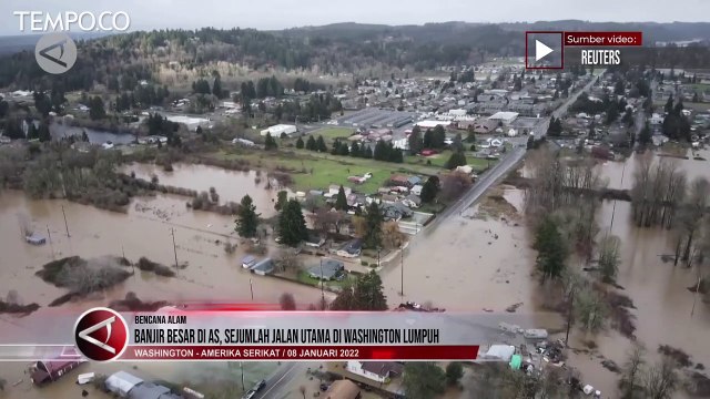 Banjir Besar di Amerika Serikut Lumpuhkan Sejumlah Jalan Utama Washington