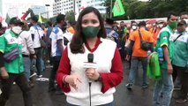 Demo Buruh di Depan DPR, Jalan Gatot Subroto Macet Parah