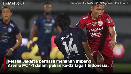 Pekan 23 Liga 1, Persija Tahan Imbang Arema 1-1