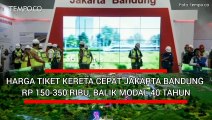 Harga Tiket Kereta Cepat Jakarta Bandung Rp 150-350 Ribu, Balik Modal 40 Tahun