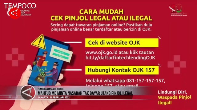 Nasabah Telanjur Terjerat Pinjol Ilegal, Mahfud MD Minta Tak Perlu Bayar