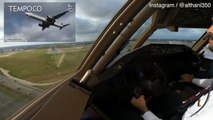 Detik-detik Pesawat Qatar Airways Boeing 777 Mendarat Ditengah Badai Eunice