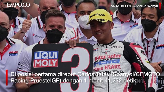 Mario Aji P3 Kualifikasi 2 Moto3 Mandalika, Start Baris Terdepan