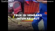 Harganya Lagi Naik, Truk Bermuatan Sembako Malah Jatuh di Laut Aceh