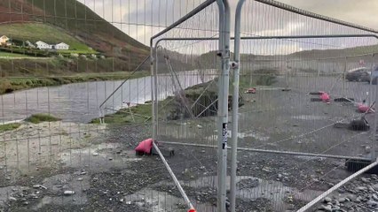 Sinkhole on Tanybwlch beach near Aberystwyth