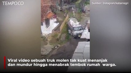 Viral Truk Mundur Tak Kuat Nanjak di Dago Giri Lembang