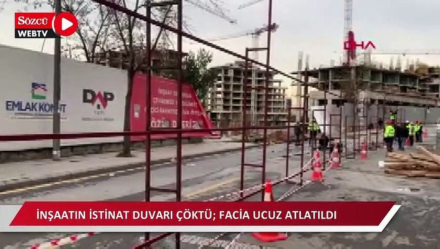 Kağıthane'de inşaatın istinat duvarı çöktü; facia ucuz atlatıldı