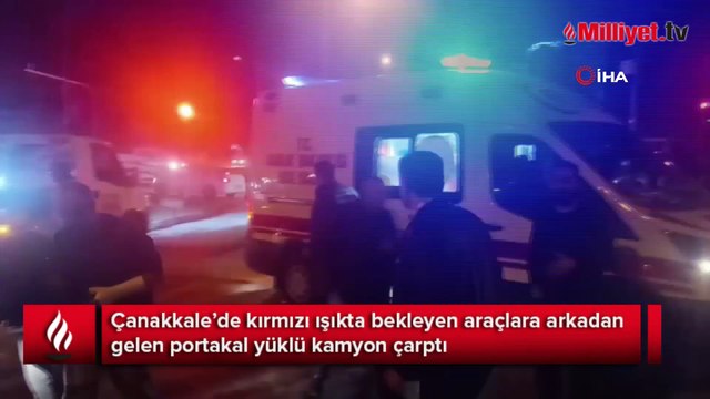 Kamyon kırmızı ışıkta duran araçlara böyle çarptı: 1'i ağır 9 yaralı