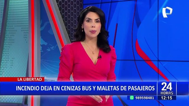 La Libertad: Ómnibus se incendia en plena carretera y deja en cenizas maletas de pasajeros