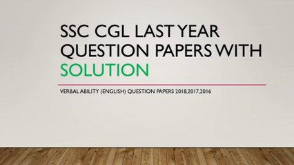 Ssc previous year question papers With Solution