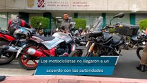 Motociclistas se manifiestan en CDMX contra nuevas medidas en el reglamento de tránsito