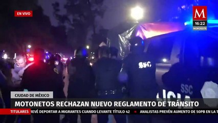 Motonetos protestan en la CdMx en contra del nuevo reglamento de tránsito
