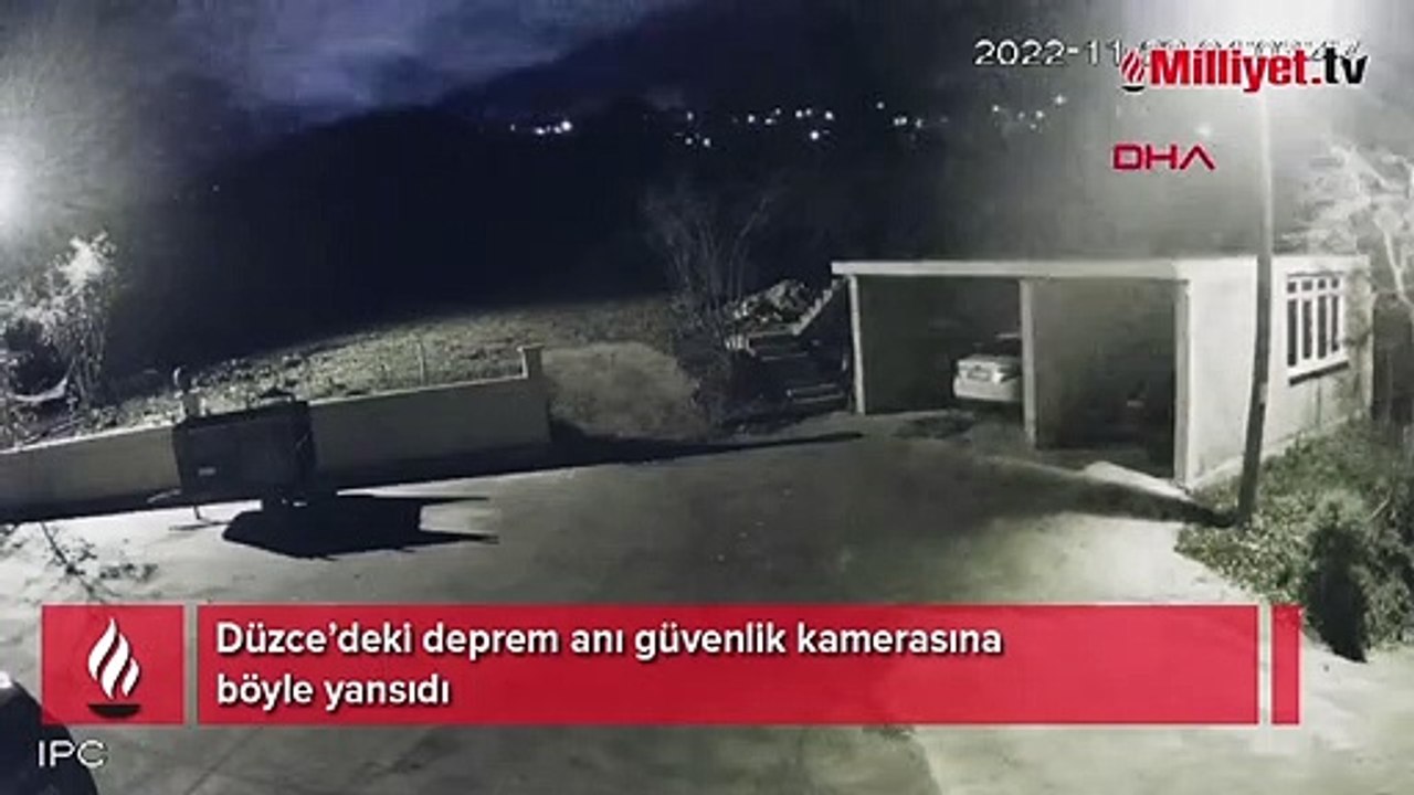 Düzce’deki deprem anı güvenlik kamerasına böyle yansıdı