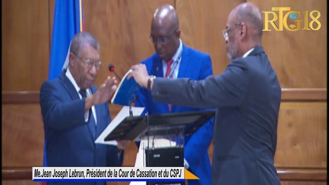Seremoni prestasyon sèman jij Jean Joseph Lebrun kòm prezidan Kou Kasasyon ak CSPJ