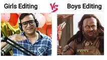 Girls Editing vs Boys Editing  girls vs boys ll #memes